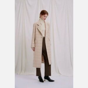 SOLD—
Petite Studio NYC Plaid Cream Long Coat